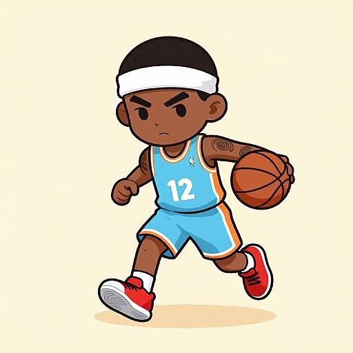 Dynamic Cartoon Basketball Player Illustration
