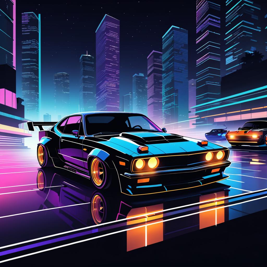 Nighttime Street Racer in Urban Circuit