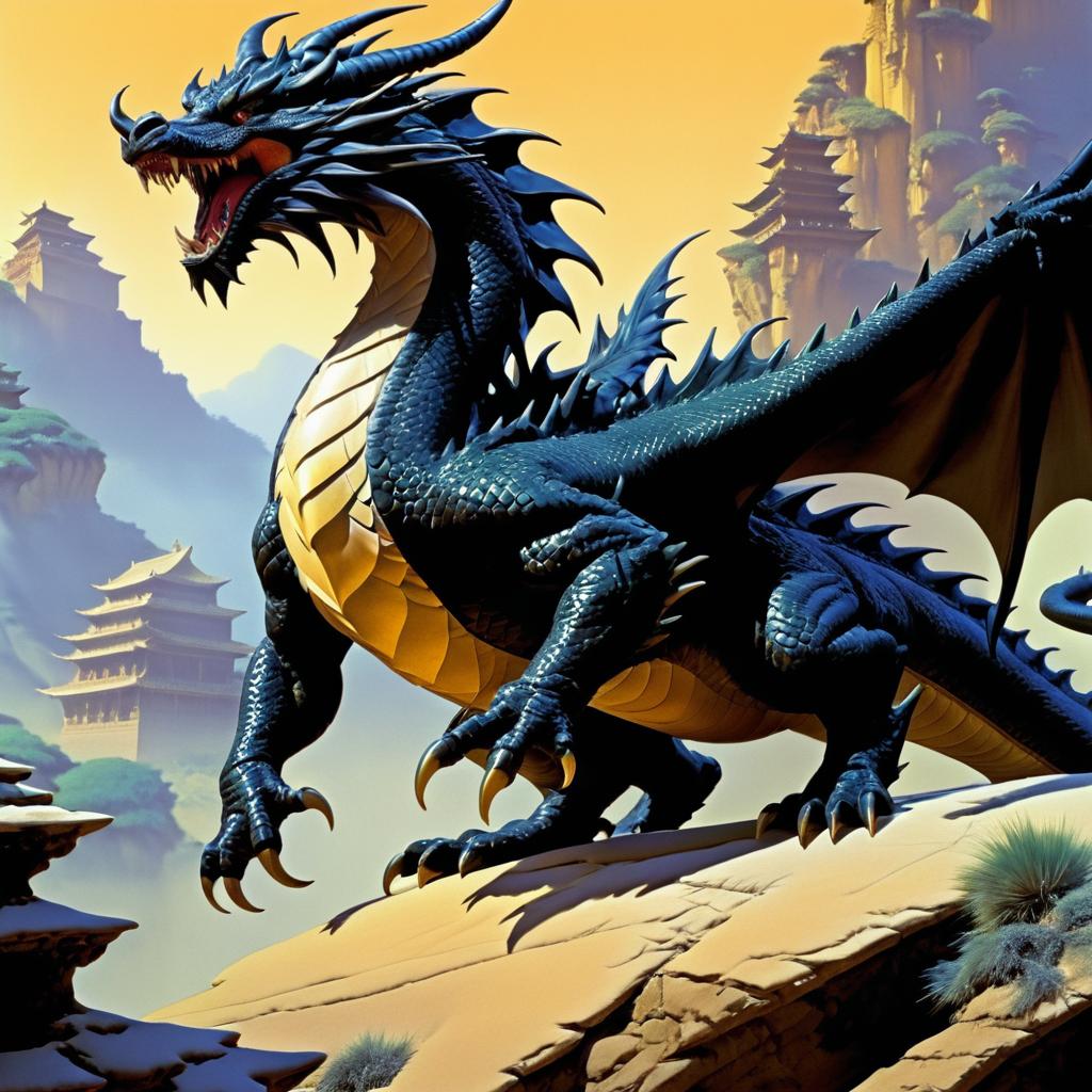 Highly Detailed Dragon Digital Illustration