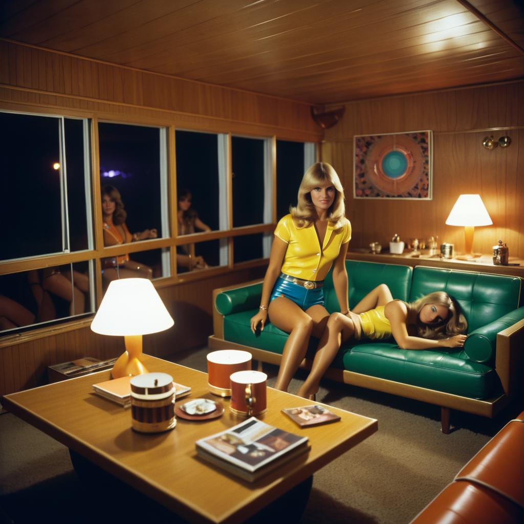 1970s Luxury Cabin Party Scene