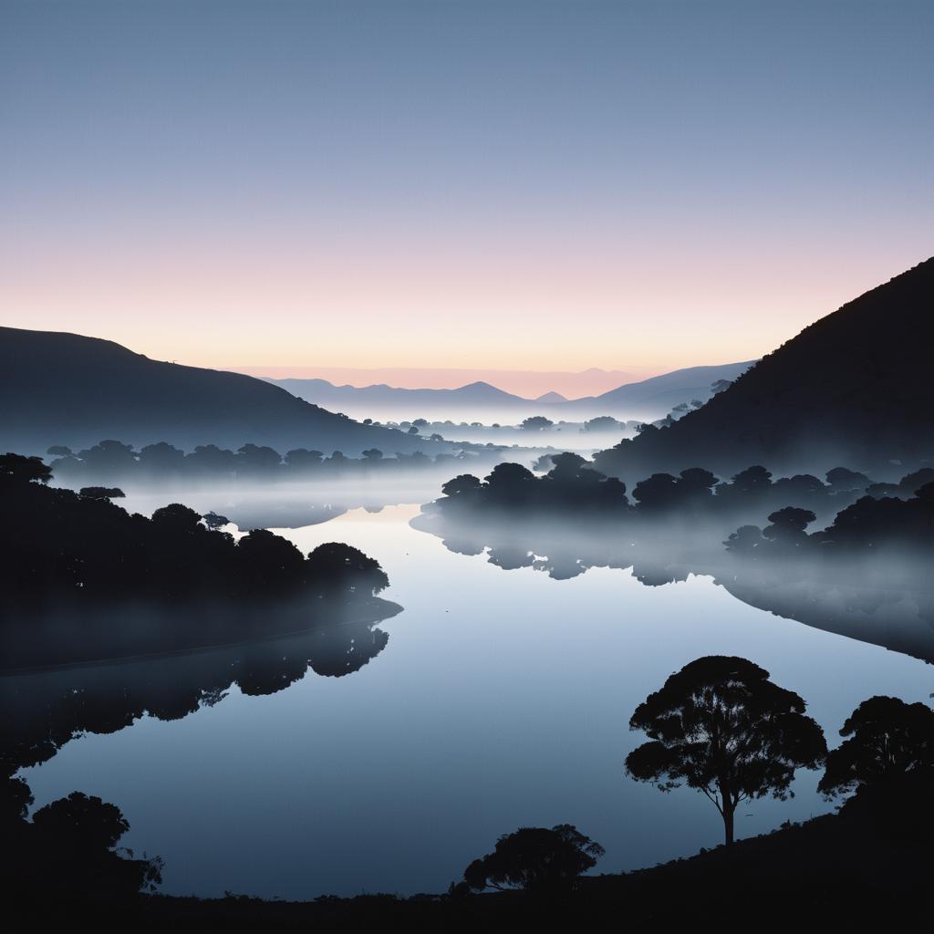 Serene Mirage Valley at Twilight