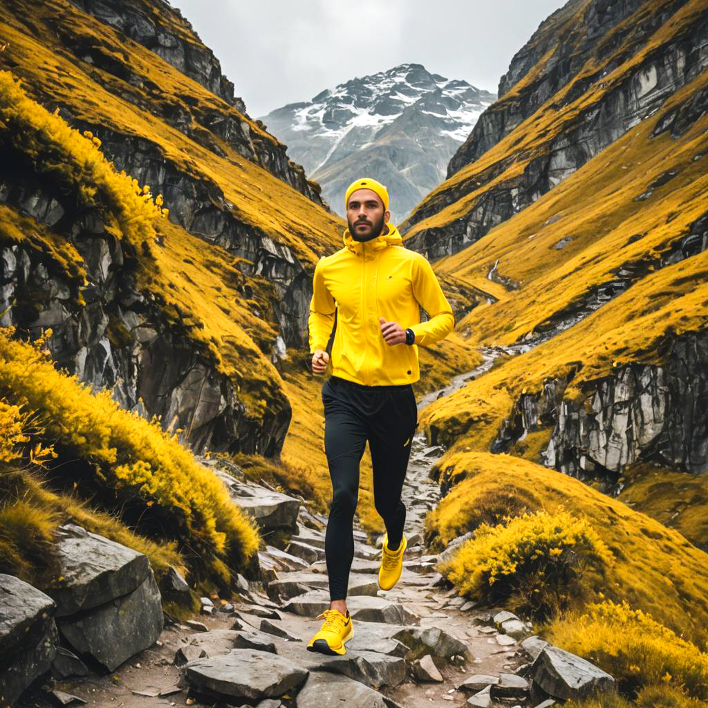 Runner in Bright Yellow Platform Shoes