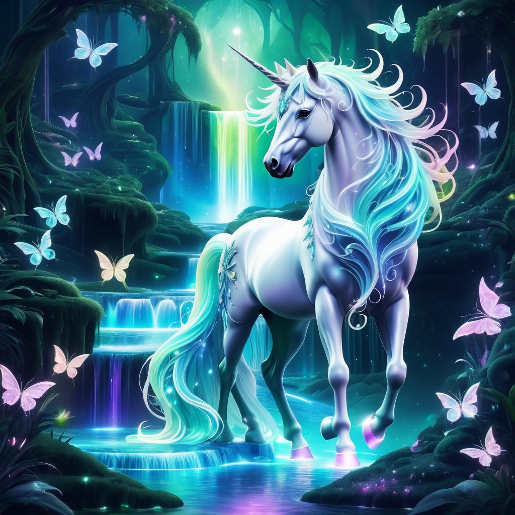 Enchanting Fantasy Unicorn in Serene Landscape