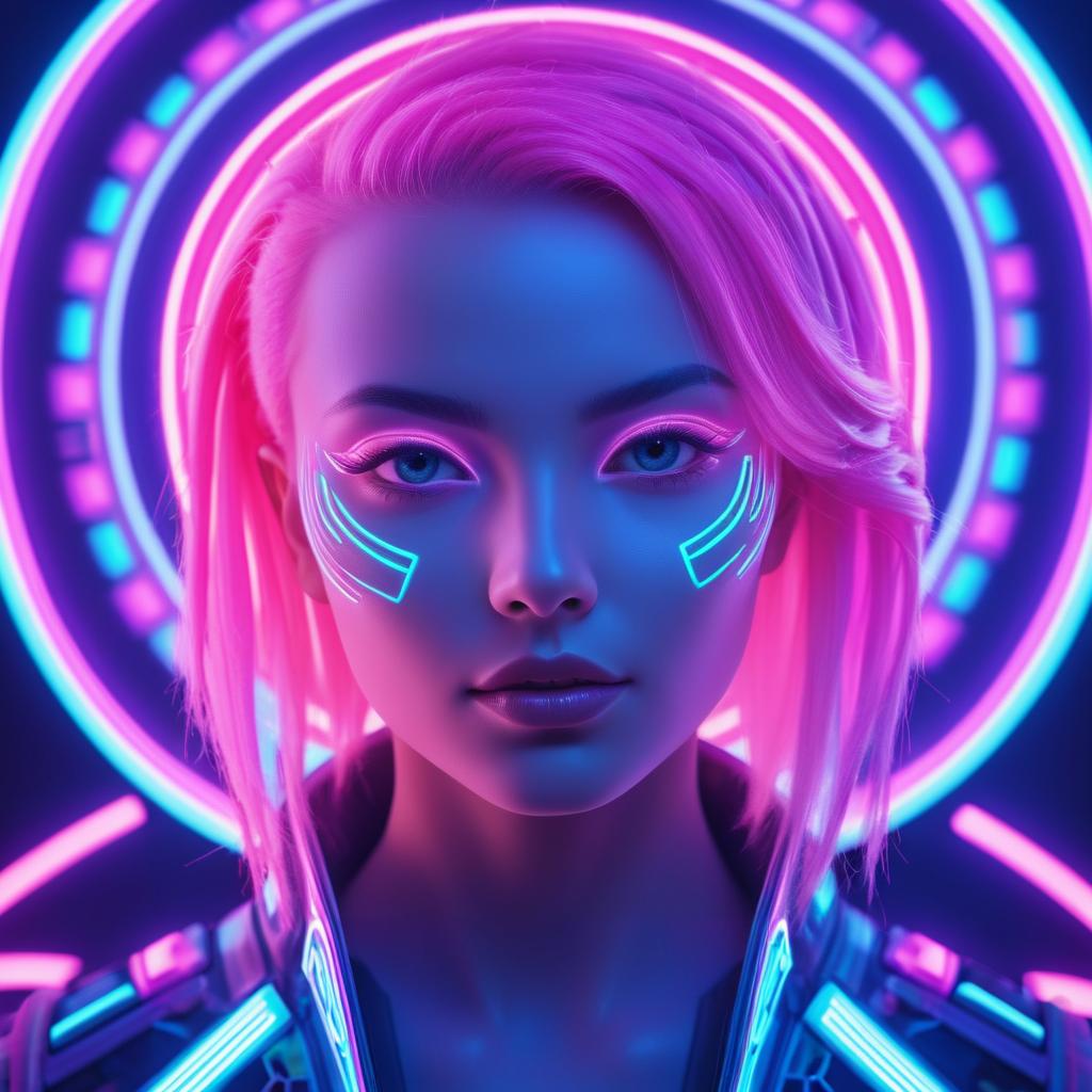 Neon Futuristic Portrait of a Woman