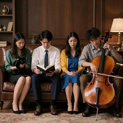 Gathering in a Cozy Living Room