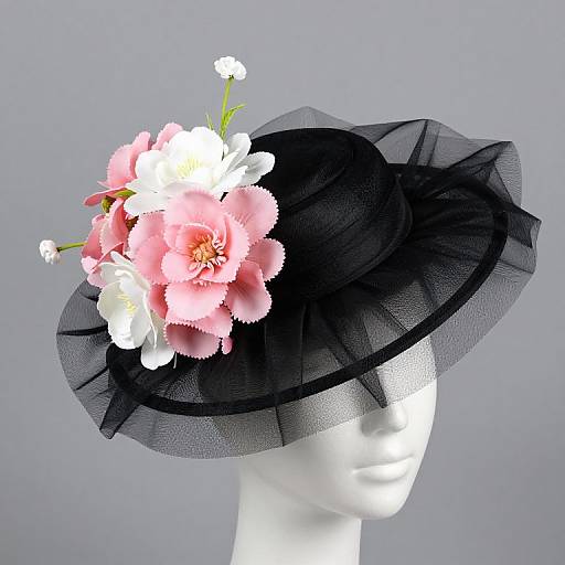 Elegant 1940s Black Tilt Hat