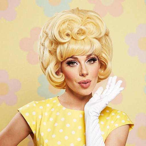 60s Pastel Yellow Bouffant Portrait