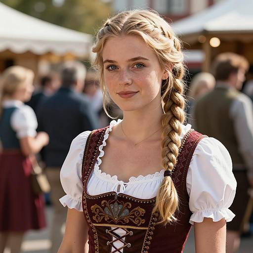 Young Woman in Oktoberfest Costume