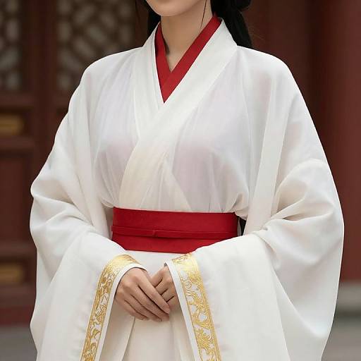 Elegant Female in White Robe