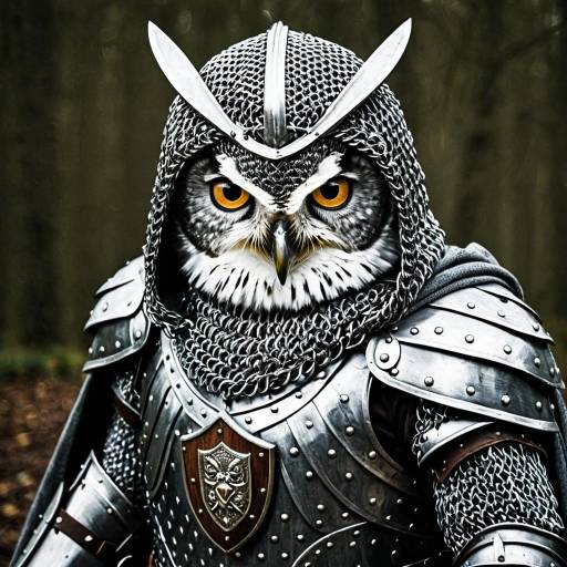 Anthropomorphic Owl Knight in Chainmail Armor