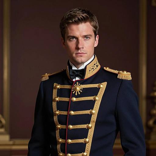 Regal Military Portrait of Handsome Man