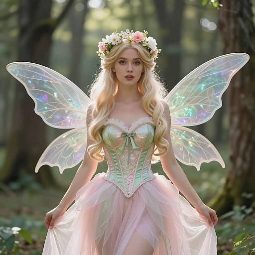 Whimsical Adult Fairy Cosplay in Forest
