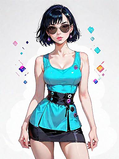 Stylish Woman in Chic Outfit with Sunglasses