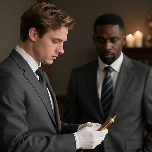 Serious Meeting in a Dimly Lit Room