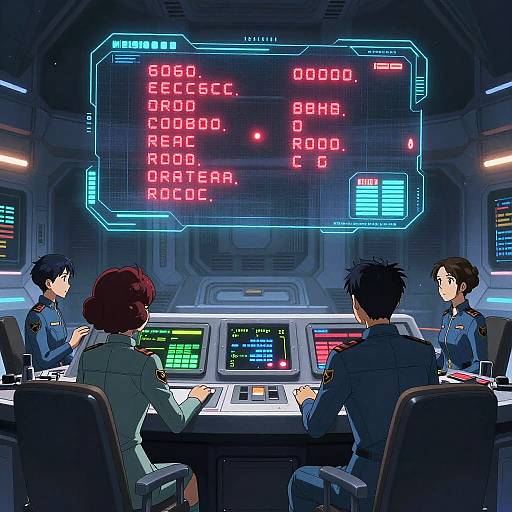 Sci-Fi Anime Alert Scene