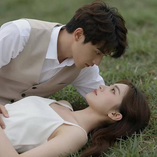 Intimate Moment between Couple in Nature