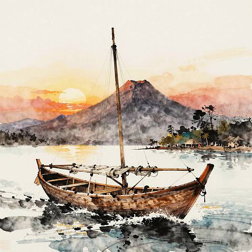 Tonalism Ink Wash Javanese Jong