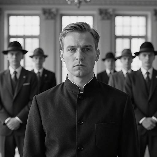 Serious Man in Ornate Hall