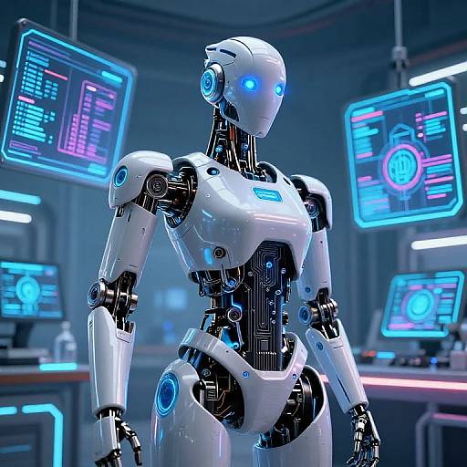 Futuristic Cyberpunk AI Robot