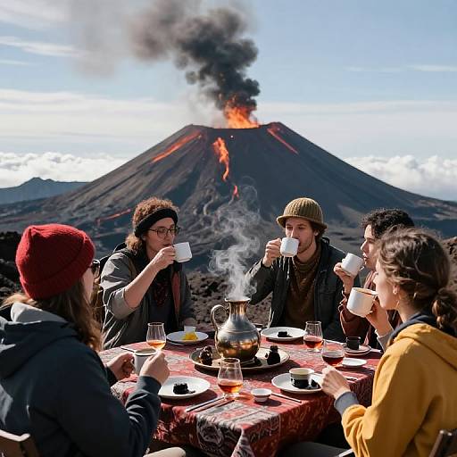 Surreal Volcano Tea Party
