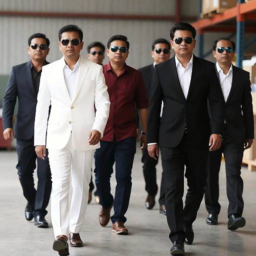 Stylish Men in Warehouse Setting