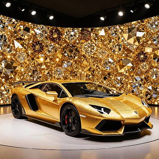 Gold Diamond Lamborghini Luxury Scene