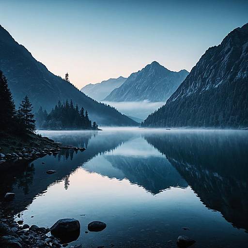Serene Mountain Lake at Dawn
