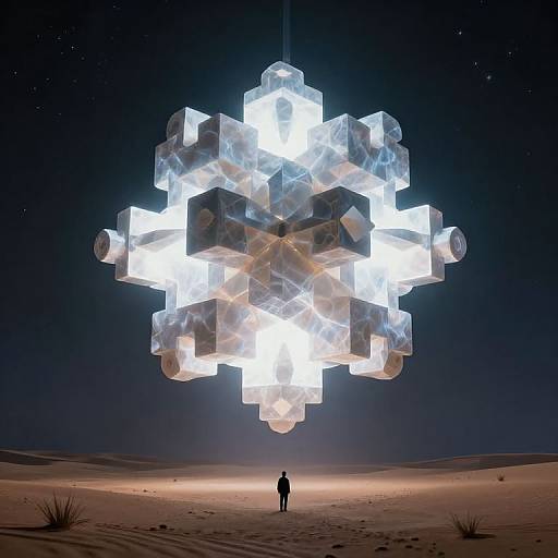 Ethereal Geometry Over Desert Landscape