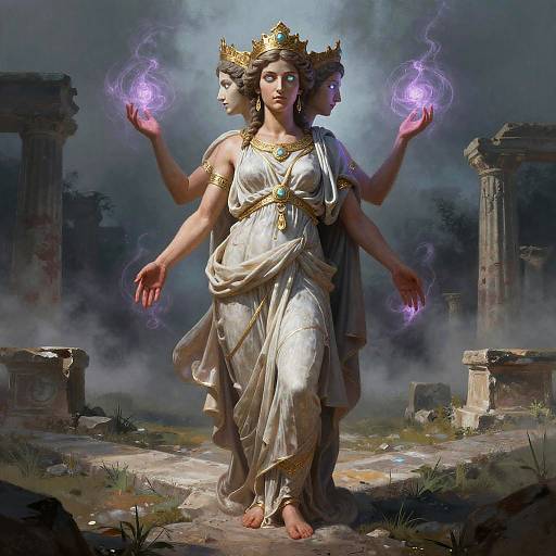Triple Goddess Hécate at Crossroads