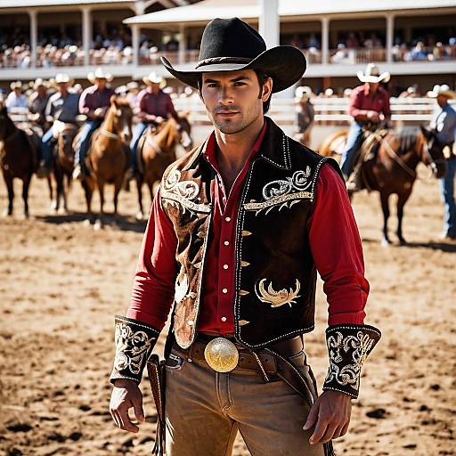 Confident Cowboy in Rodeo Costume