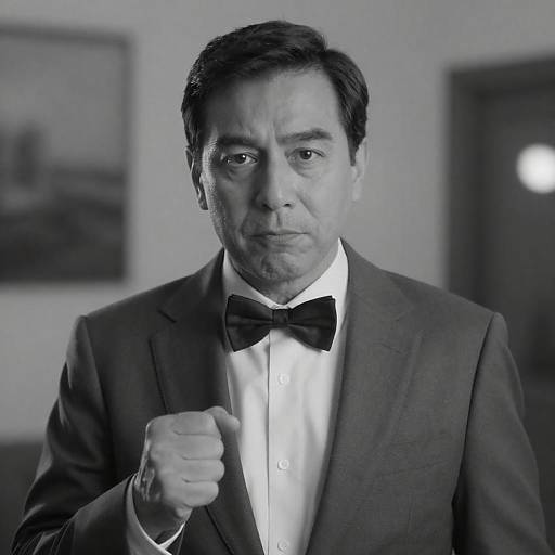 Intense Portrait of a Bowtie-Clad Man