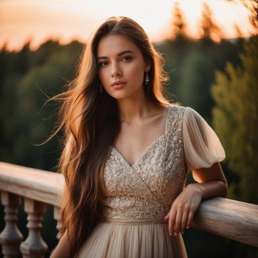 Elegant Young Woman Portrait Outdoors