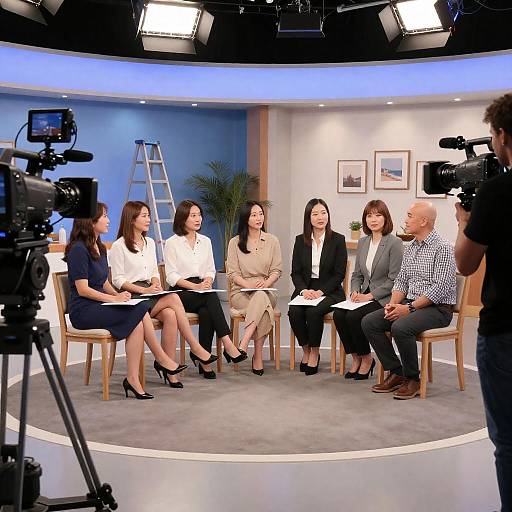 Dynamic TV Studio Interview Scene