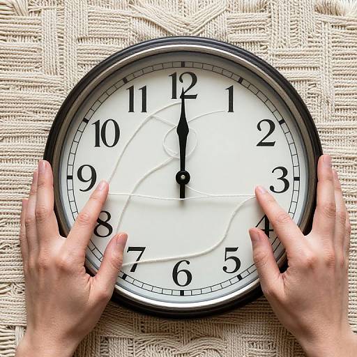 Surreal Time Tapestry with Clock