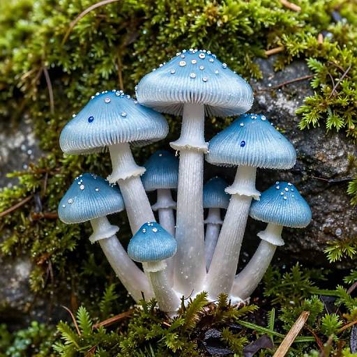 Embroidered Blue Mushroom Monogram