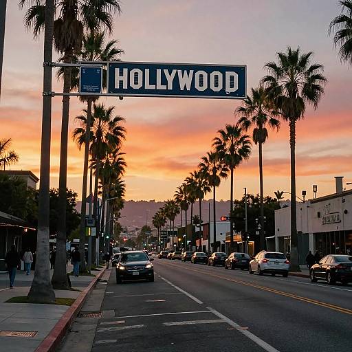 Golden Hour Hollywood Street View