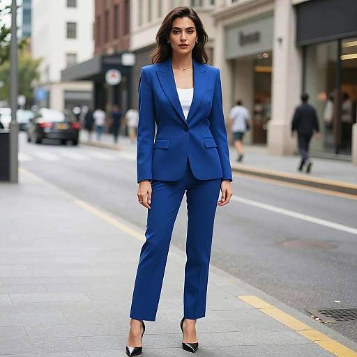 Professional Woman in Blue Suit