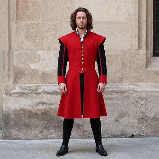 Renaissance Man in Red and Black Costume