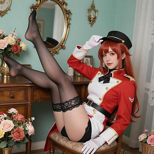 Red-Haired Military Cosplay Portrait