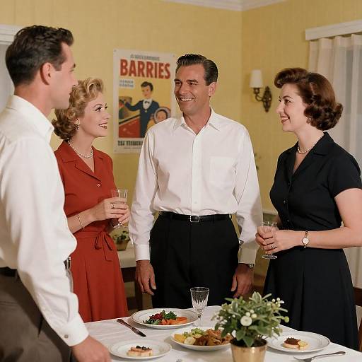 1950s Style Dinner Party Gathering