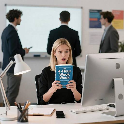 Surprised Woman in Modern Office Setting