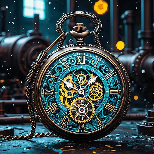 Steampunk Pocket Watch with Intricate Gears