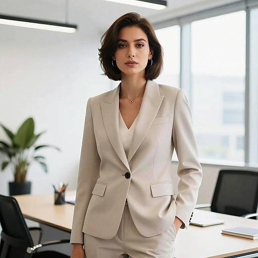 Businesswoman with Van Dyke Hairstyle