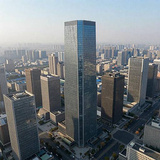 Aerial View of Skyscraper Cityscape