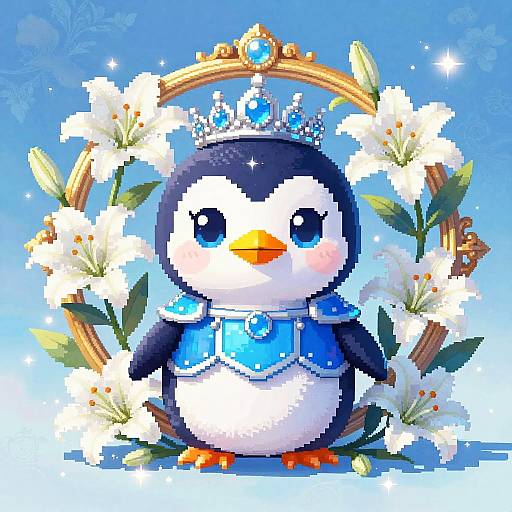 Chibi Penguin in Regal Armor