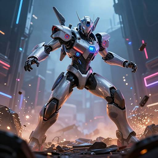 Megador in Neon Mech Suit Action