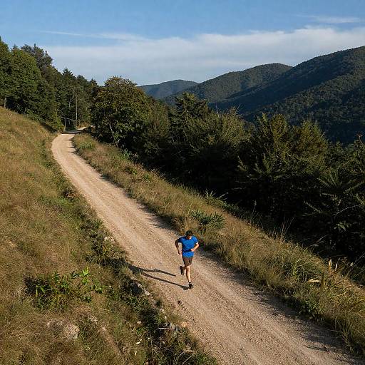 Aerial View of Runner in Nature