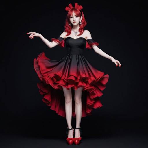 Elegant Girl in Stunning Red Dress
