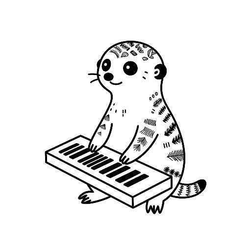 Meerkat Synth Logo Line Art