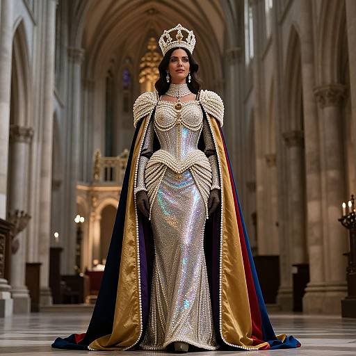 Regal Woman in Iridescent Armor